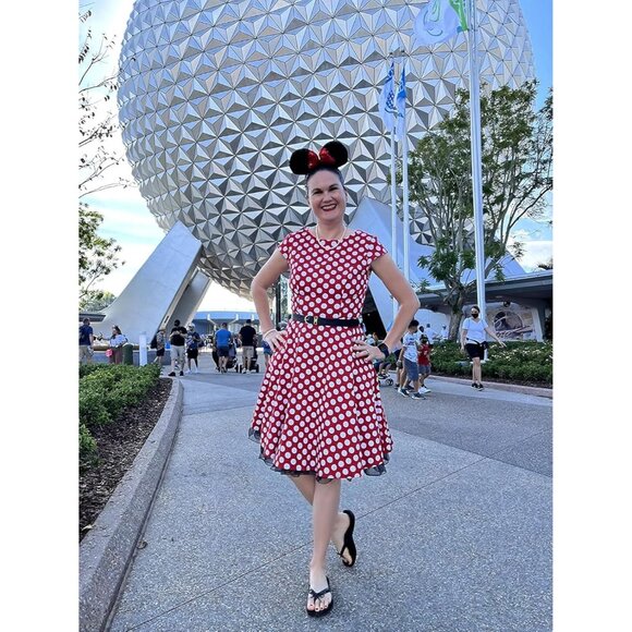 Women's 1950 Boatneck Cap Sleeve Vintage Swing Cocktail Party Dress with Pockets - Picture 3 of 3